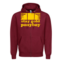 Burgundy stay gold ponyboy the outsiders movie book Zipper Hoodie - artisFamous