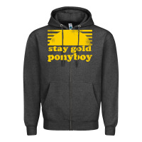 Charcoal Heather stay gold ponyboy the outsiders movie book Zipper Hoodie - artisFamous