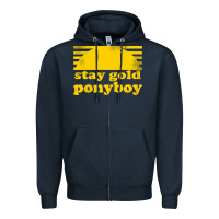 Navy stay gold ponyboy the outsiders movie book Zipper Hoodie - artisFamous