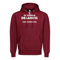 Burgundy desantis governor keep florida free Zipper Hoodie - artisFamous