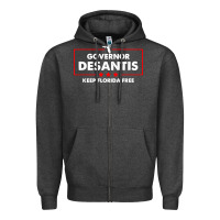 Charcoal Heather desantis governor keep florida free Zipper Hoodie - artisFamous