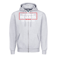 Heather Grey desantis governor keep florida free Zipper Hoodie - artisFamous