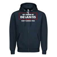 Navy desantis governor keep florida free Zipper Hoodie - artisFamous