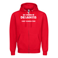 Red desantis governor keep florida free Zipper Hoodie - artisFamous