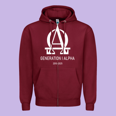 Generation Alpha Zipper Hoodie Designed By Artisfamous