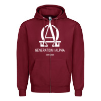 Burgundy generation alpha Zipper Hoodie - artisFamous