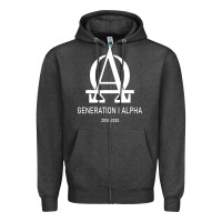 Charcoal Heather generation alpha Zipper Hoodie - artisFamous