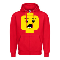 Red surprised expression lego head Zipper Hoodie - artisFamous