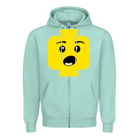 Seafoam surprised expression lego head Zipper Hoodie - artisFamous