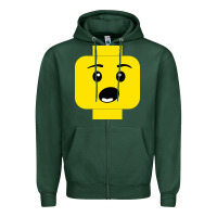 Sports Green surprised expression lego head Zipper Hoodie - artisFamous