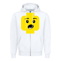 White surprised expression lego head Zipper Hoodie - artisFamous