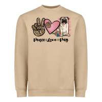 Mushroom peace love pug Heavyweight Sweatshirt - JahusDesignShop