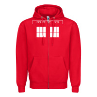 Red the blue box t shirt doctor doc dalek bbc bow tie tv tenth eleventh wh Zipper Hoodie - artisFamous