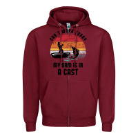 Burgundy dad fishing Zipper Hoodie - artisFamous