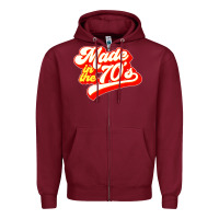 Burgundy made in the 70s retro Zipper Hoodie - artisFamous