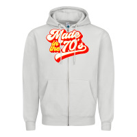 Dove Grey made in the 70s retro Zipper Hoodie - artisFamous