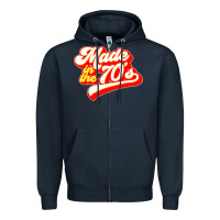 Navy made in the 70s retro Zipper Hoodie - artisFamous