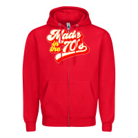Red made in the 70s retro Zipper Hoodie - artisFamous