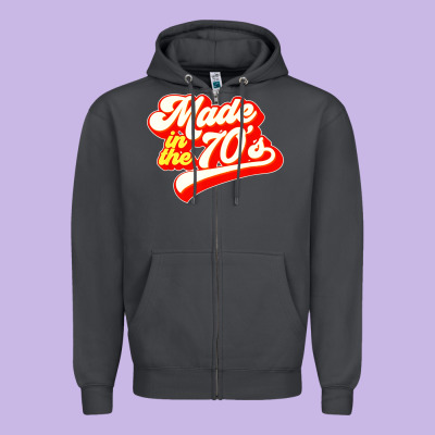 Made In The 70s Retro Zipper Hoodie Designed By Artisfamous