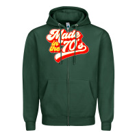 Sports Green made in the 70s retro Zipper Hoodie - artisFamous