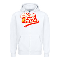 White made in the 70s retro Zipper Hoodie - artisFamous