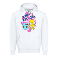 White mr funny sparkles Zipper Hoodie - artisFamous