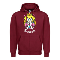 Burgundy peach graphic Zipper Hoodie - artisFamous