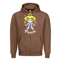 Chestnut peach graphic Zipper Hoodie - artisFamous