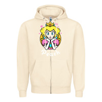 Sandshell peach graphic Zipper Hoodie - artisFamous