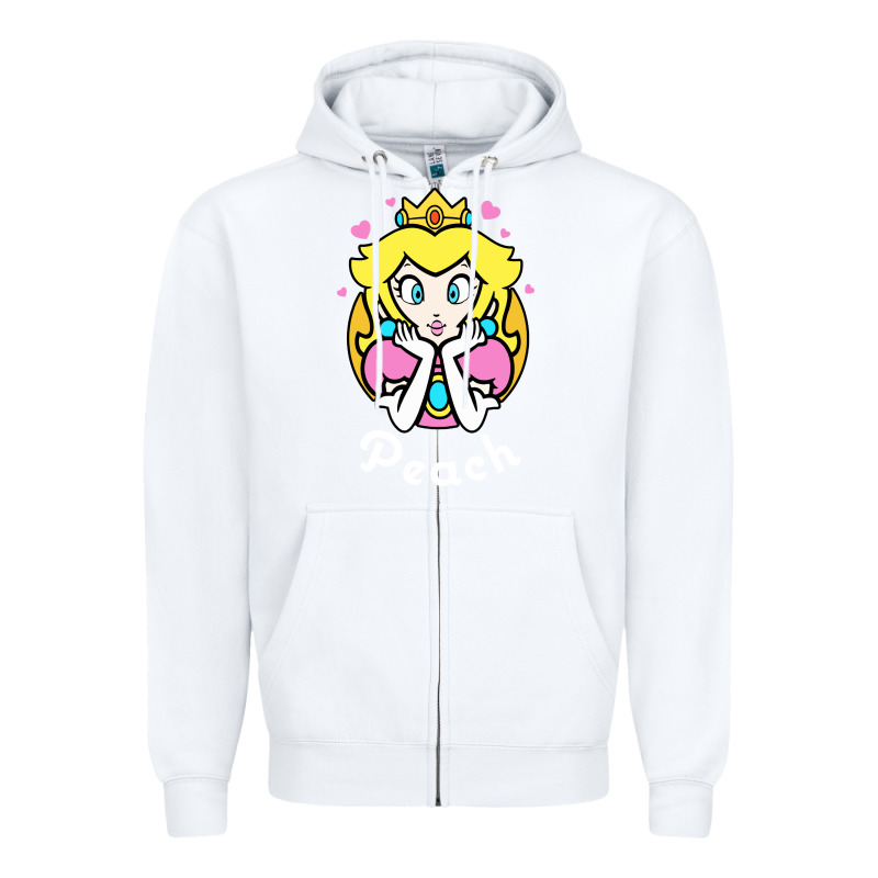Peach Graphic Zipper Hoodie by artisFamous | Teevron