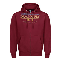 Burgundy dragonfly inn Zipper Hoodie - artisFamous