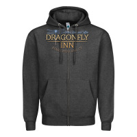 Charcoal Heather dragonfly inn Zipper Hoodie - artisFamous