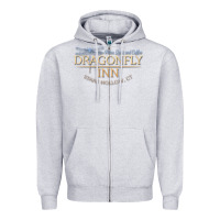 Heather Grey dragonfly inn Zipper Hoodie - artisFamous