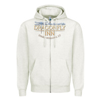 Oatmeal Heather dragonfly inn Zipper Hoodie - artisFamous