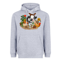 Heather Grey Fall baby cow Heavyweight Hoodie - RanaPortraitStore