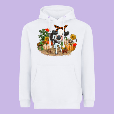 Fall Baby Cow Heavyweight Hoodie Designed By Ranaportraitstore