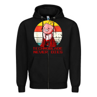 Black retro style technoblade merch cosplay Zipper Hoodie - artisFamous