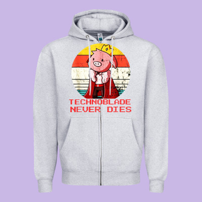 Retro Style Technoblade Merch Cosplay Zipper Hoodie Designed By Artisfamous