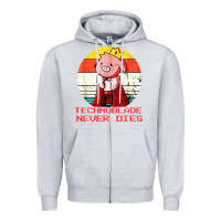 Heather Grey retro style technoblade merch cosplay Zipper Hoodie - artisFamous