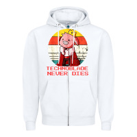 White retro style technoblade merch cosplay Zipper Hoodie - artisFamous