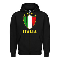 Black italia   italia Zipper Hoodie - artisFamous