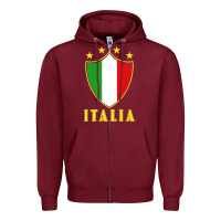 Burgundy italia   italia Zipper Hoodie - artisFamous
