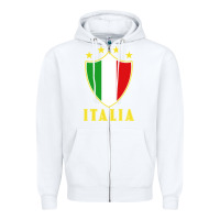 White italia   italia Zipper Hoodie - artisFamous