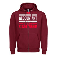 Burgundy funny accounting design   gift for accountants Zipper Hoodie - artisFamous