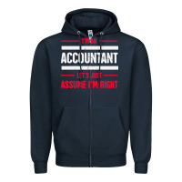 Navy funny accounting design   gift for accountants Zipper Hoodie - artisFamous