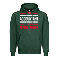 Sports Green funny accounting design   gift for accountants Zipper Hoodie - artisFamous