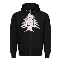 Black retro lebanon cedar  lebanese Zipper Hoodie - artisFamous