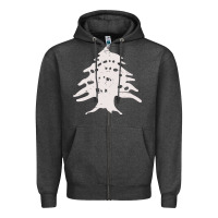 Charcoal Heather retro lebanon cedar  lebanese Zipper Hoodie - artisFamous
