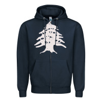Navy retro lebanon cedar  lebanese Zipper Hoodie - artisFamous