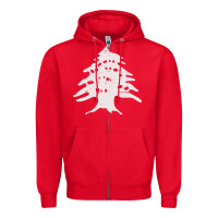 Red retro lebanon cedar  lebanese Zipper Hoodie - artisFamous